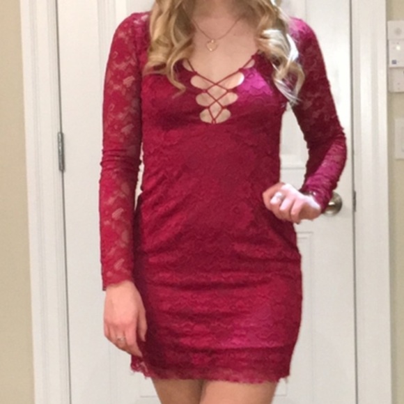 Red lace dress by “Dress Forum” brand based in LA - Picture 1 of 2